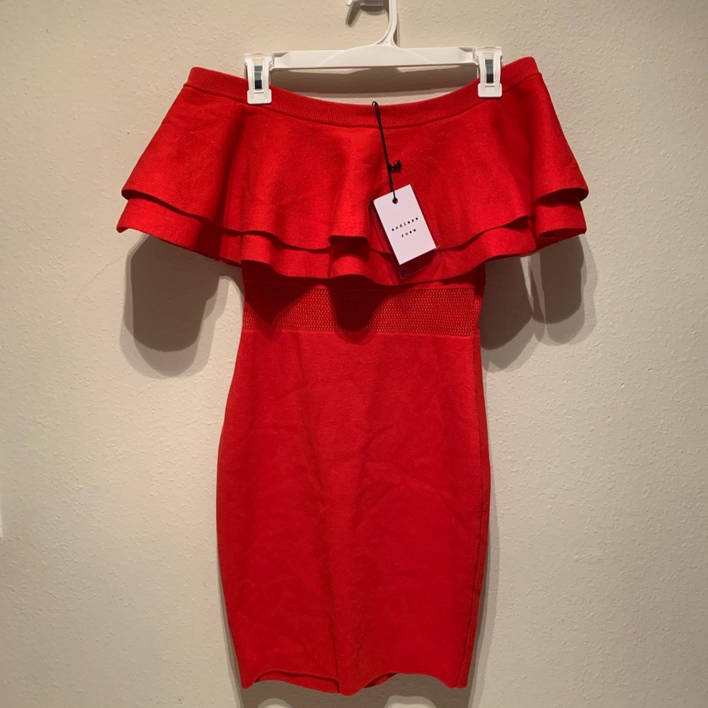 Endless rose orange off shoulder short dress
